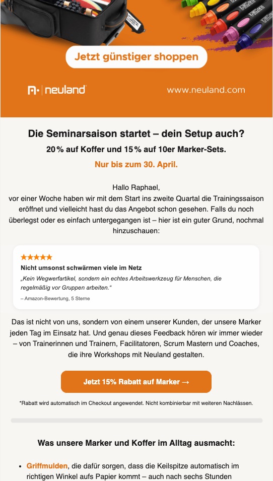 Newsletter an die Liste